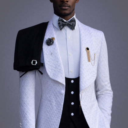 Costume homme blanc noir