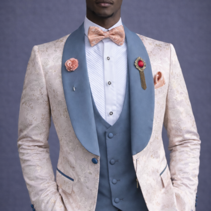 Costume homme rose bleu