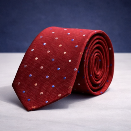 Cravate Rouge à Pois - Élégance Classique et Colorée