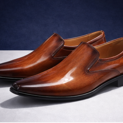 Chaussures Hao Mai Élégance - Marron Verni Texturé