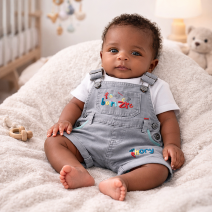 Salopette Garçon 1 Mois – Jean Gris