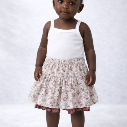 Jupe d’occasion pour Fille 9 Mois – Imprimé Fleuri à Volants