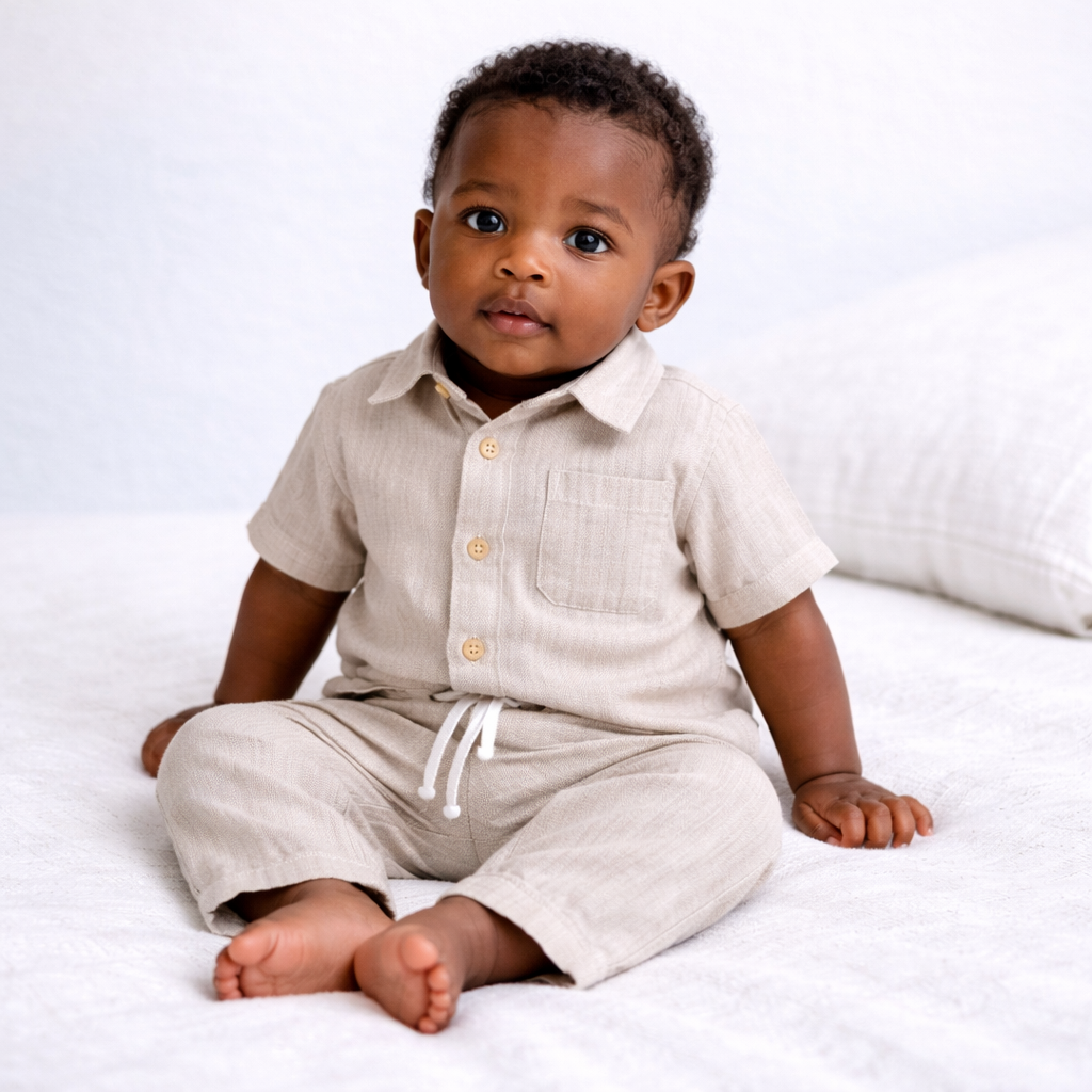 Ensemble Garçon 6 Mois – beige (Occasion)