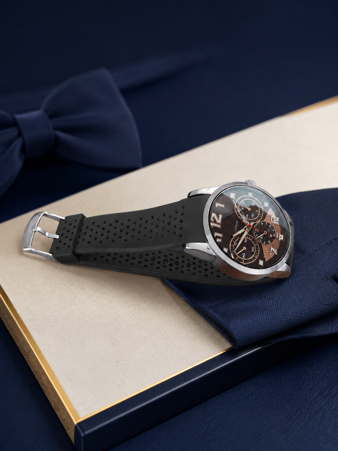 Montre Cerrone Sportive - Cadran Cuivré & Bracelet Maille Milanaise
