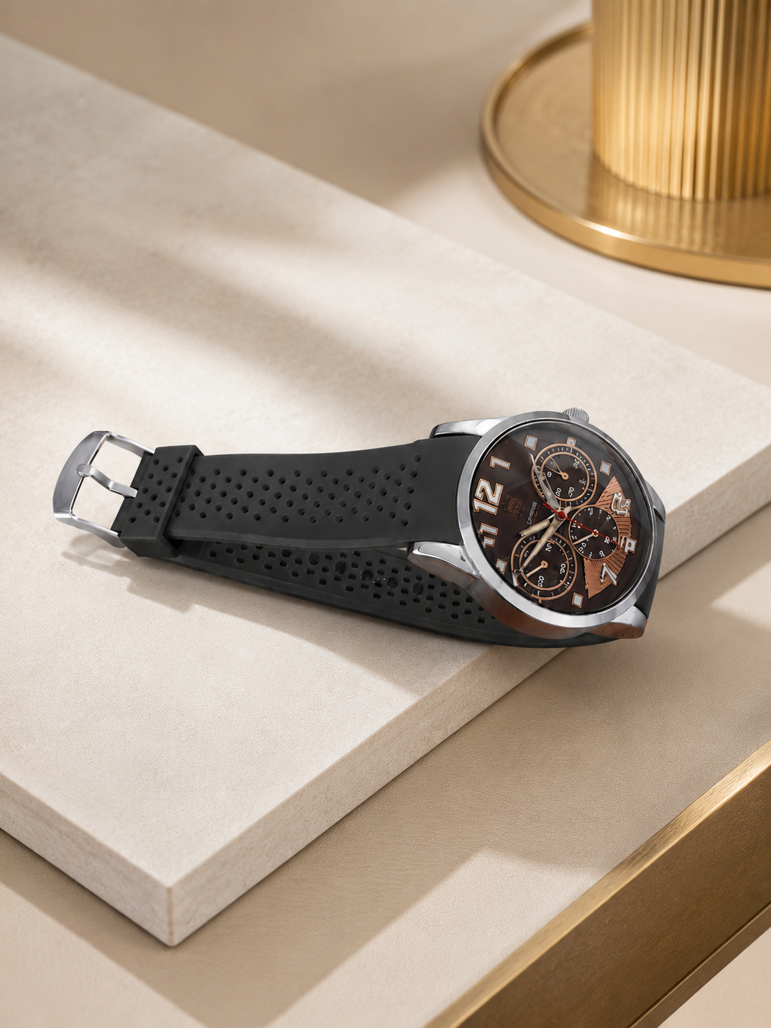 Montre Cerrone Sportive - Cadran Cuivré & Bracelet Maille Milanaise